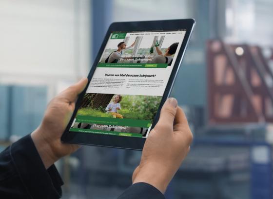 Website duurzaam schrijnwerk tablet